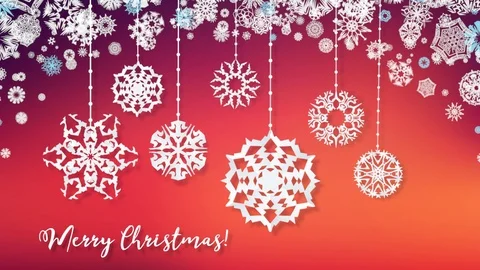 Paper snowflakes decoration Stock Footage 99683219