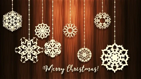 Paper snowflakes decoration Stock-Footage 99683227