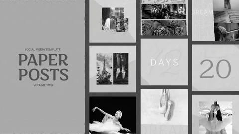 Paper Social Posts Vol 2 After Effects stock