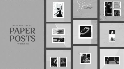 Paper Social Posts Vol 3 After Effects stock