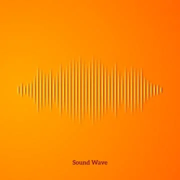 Paper sound waveform with shadow Illustrazione stock