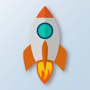 Paper spaceship rocket isolated Stock Illustration