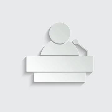 Paper Speaker icon vector orator sign Stock Illustration