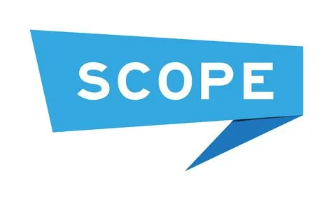 Paper speech banner with word scope in blue color on white background (Vector 스톡 일러스트