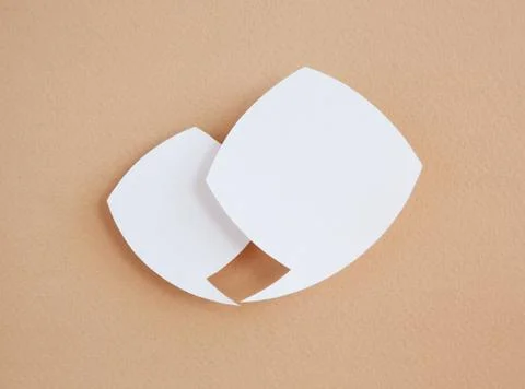 Paper speech bubble on brown background 写真素材