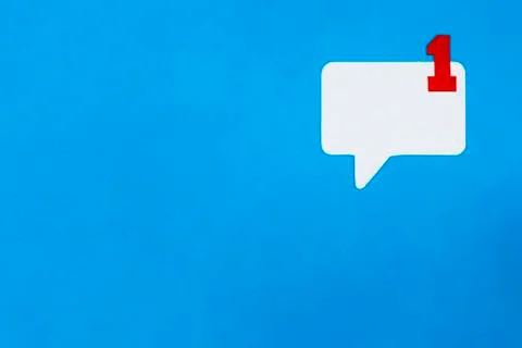 Paper speech bubble concept on blue background. Social Media Chat concept. Stock Illustration