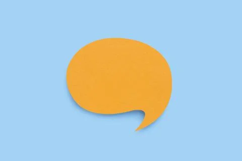 Paper speech bubble on light blue background, top view. Space for text Stock Photos