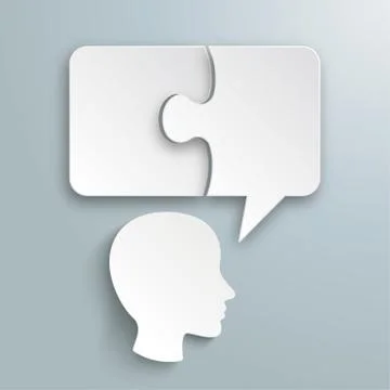 Paper Speech Bubble Puzzle Human Head Stock Illustration