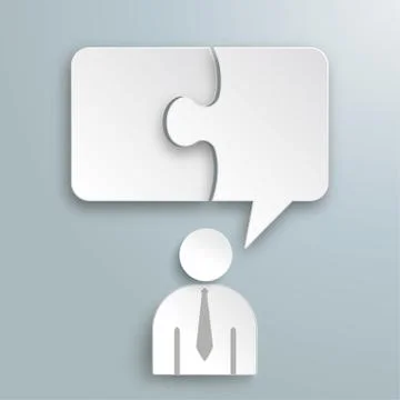 Paper Speech Bubble Puzzle Human Businessman Stock Illustration