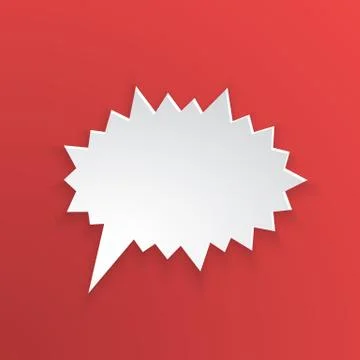 Paper speech bubble for scream at prickly shape Stock Illustration