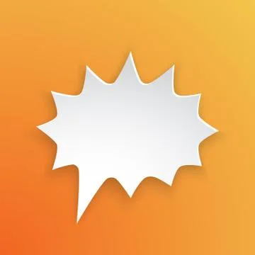 Paper speech bubble for scream at rounded barbed shape Stock Illustration