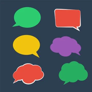 Paper Speech Bubble. Stickers of speech bubbles vector Stock Illustration