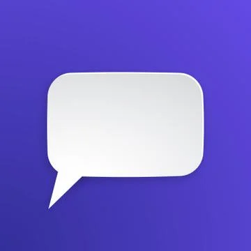 Paper speech bubble for talk at rectangular shape Stock Illustration