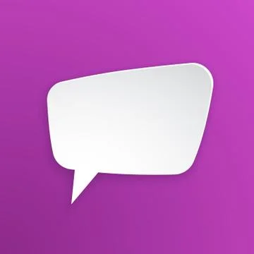 Paper speech bubble for talk at trapezoidal shape Stock Illustration