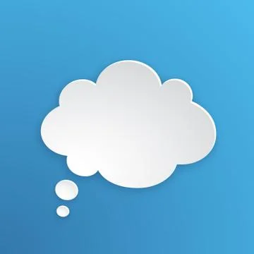 Paper speech bubble for thoughts at cloud shape Stock Illustration