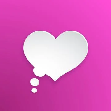 Paper speech bubble for thoughts at heart shape Stock Illustration