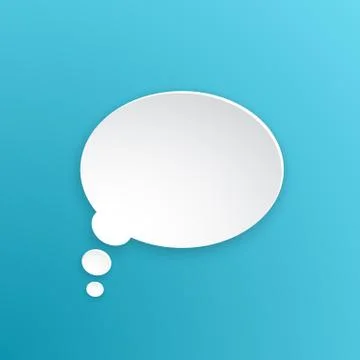 Paper speech bubble for thoughts at oval shape Stock Illustration