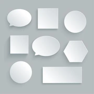 Paper speech bubble in white color. Vector Illustration for message, chat, ta 스톡 일러스트