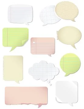Paper Speech Bubbles Stock Illustration