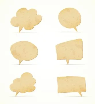 Paper speech bubbles set Stock Illustration