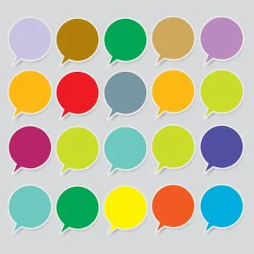 Paper speech bubbles. Vector set Stock Illustration