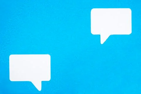 Paper speech concept on blue background. Social Media Chat concept. Stock Illustration
