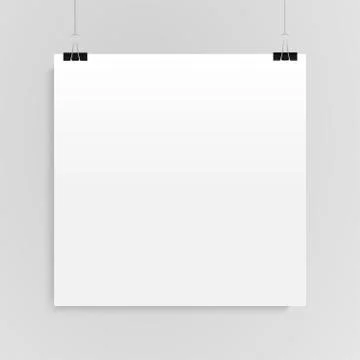 Paper Square Banner Vector. Mock Up. Stock Illustration