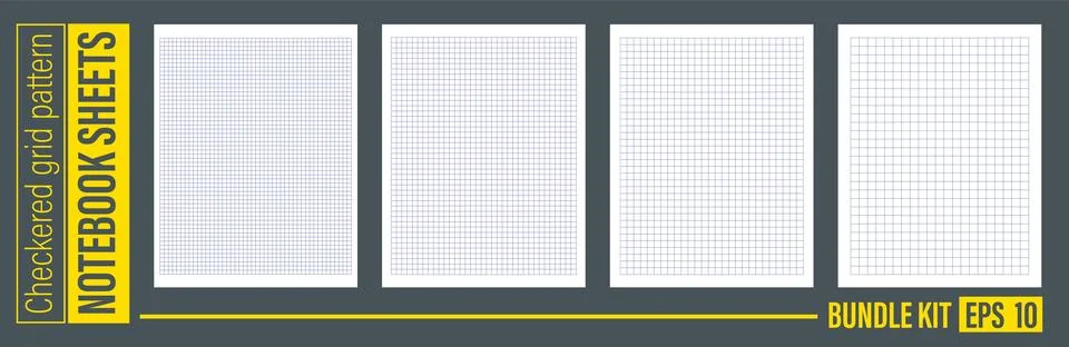 Paper square editable line pattern vector for education mathematics. Striped Stock Illustration
