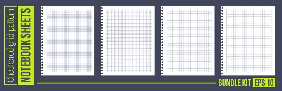 Paper square editable line pattern and education mathematics vector. Wallpaper Illustrazione stock