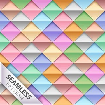 Paper, square, origami seamless pattern. Stock Illustration