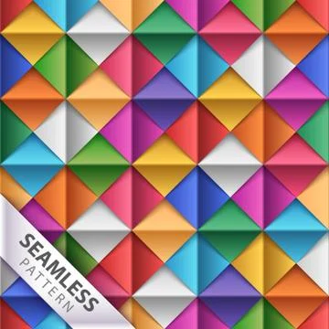 Paper, square, origami seamless pattern. Illustrazione stock