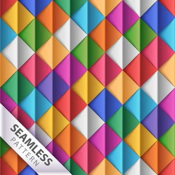 Paper, square, origami seamless pattern. Illustrazione stock
