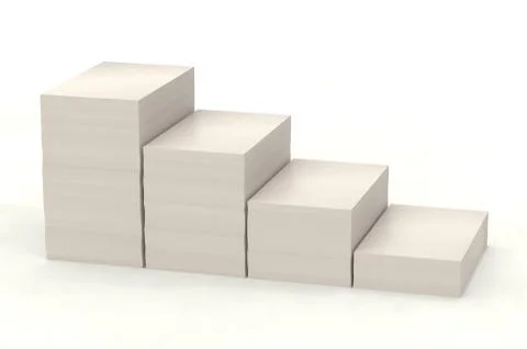 Paper stack 3d illustration. Paperwork. Office routine. Illustrazione stock