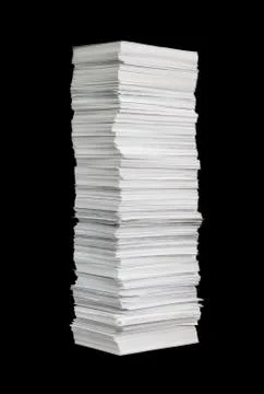 Paper stack on the black background Stock Photos