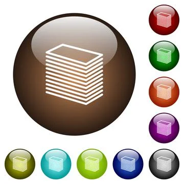Paper stack color glass buttons Stock Illustration