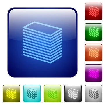 Paper stack color square buttons Illustrazione stock