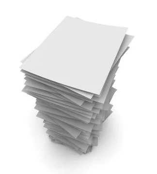 Paper stack concept  3d illustration Stock Illustration