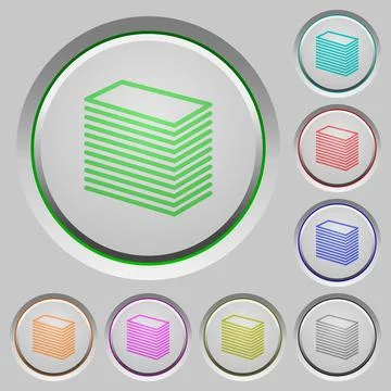 Paper stack push buttons Illustrazione stock