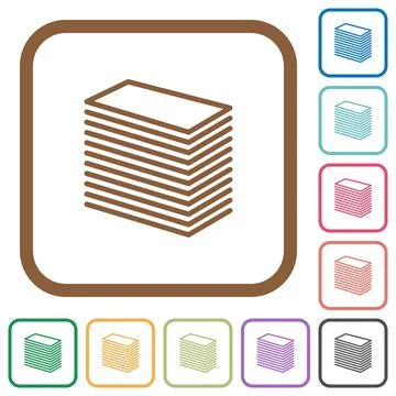 Paper stack simple icons Stock Illustration