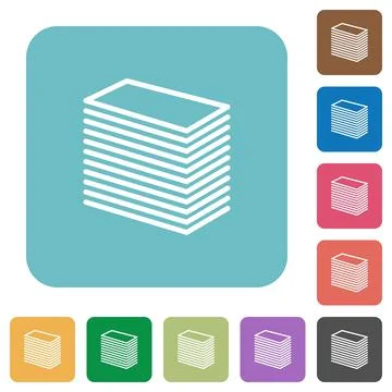 Paper stack square flat icons Stock Illustration