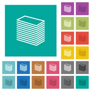 Paper stack square flat multi colored icons Stock Illustration
