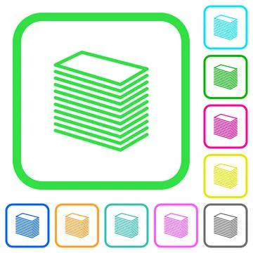 Paper stack vivid colored flat icons icons Stock Illustration