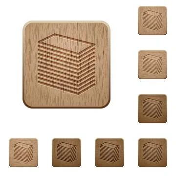 Paper stack wooden buttons Stock Illustration