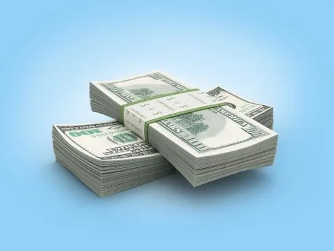 Paper stacks of 100 Bils isolated on white Stock Illustration