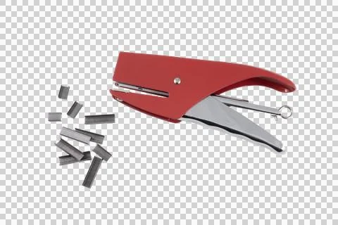 A paper stapler and some staples Stockfoto's