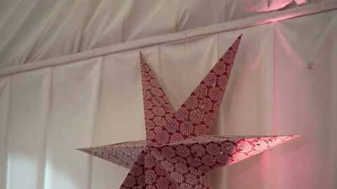 Paper star decoration Stock Footage 72738858