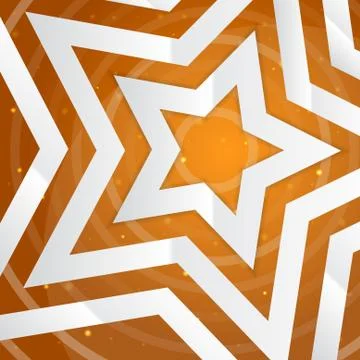 Paper star on the yellow power background. Vector illustration f Stock Illustration
