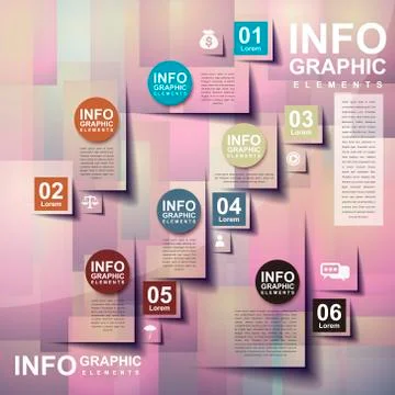 Paper sticker infographic elements Stockillustratie