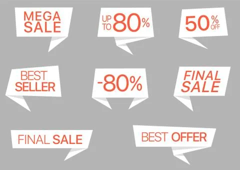 Paper sticker set Stock Illustration