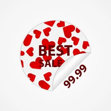 Paper stickers with hearts. Design elements. Stock Illustration